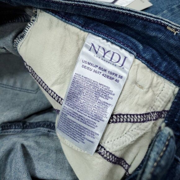 NYDJ Marilyn Straight Leg Stretch Premium Denim Jeans Lift Tuck Size 6 Blue - Picture 6 of 8